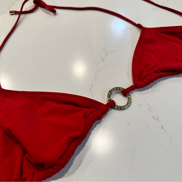 Anthropologie Red Carter String Bikini with Goldtone + Rhinestone Embellishments - Picture 9 of 9